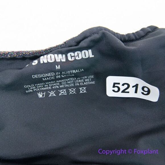 NEW  It’s Now Cool the gathered tie pant bikini bottom black lurex, size M - Picture 9 of 11
